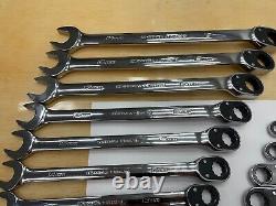 Snap-on Tools NEW 23pc SAE Metric MASTER Reversible Ratcheting Combo Wrench Set