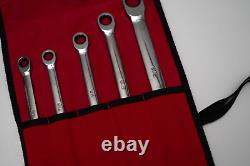 Snap-on Tools NEW 5-Piece 0° 12-Point SAE Ratcheting Box Wrench Set XDLR705