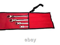 Snap on Tools NEW XFR704 4pc SAE 12-pt Double Flex Ratcheting Box Wrench Set USA