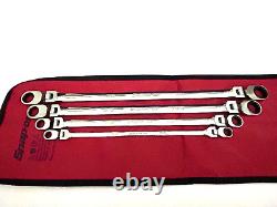 Snap on Tools NEW XFR704 4pc SAE 12-pt Double Flex Ratcheting Box Wrench Set USA