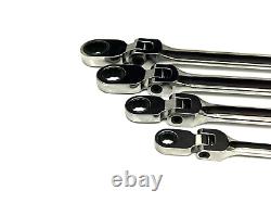 Snap on Tools NEW XFR704 4pc SAE 12-pt Double Flex Ratcheting Box Wrench Set USA