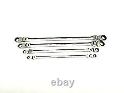 Snap on Tools NEW XFR704 4pc SAE 12-pt Double Flex Ratcheting Box Wrench Set USA
