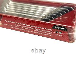 Snap on Tools New 7pc SAE 0° Non-Reversing Ratcheting Combo Wrench Set SOXR707A