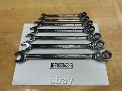 Snap-on Tools USA NEW 7pc SAE Reversible Ratcheting Combo Wrench Set SOXRR707A