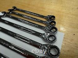 Snap-on Tools USA NEW 7pc SAE Reversible Ratcheting Combo Wrench Set SOXRR707A