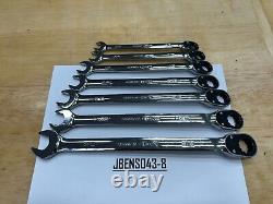 Snap-on Tools USA NEW 7pc SAE Reversible Ratcheting Combo Wrench Set SOXRR707A