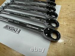 Snap-on Tools USA NEW 7pc SAE Reversible Ratcheting Combo Wrench Set SOXRR707A