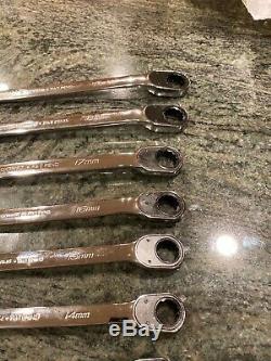 Snap-on Tools USA NEW Metric Flank Drive Plus Ratcheting Wrench Set SOXRRM710