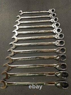 Snap on combination ratcheting wrench set metric flank drive plus Dual 80 8-19mm