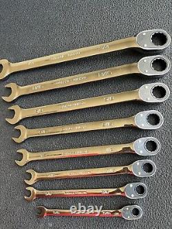 Snap on ratchet wrench set reversible flank drive plus standard sae ratcheting
