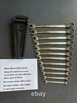 Snap-on tools ratcheting wrench set flank drive plus reversible metric 8-19mm