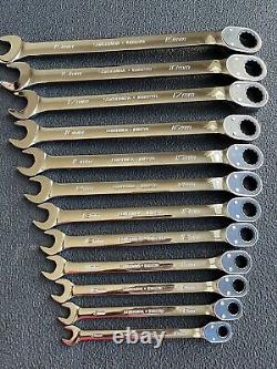 Snap-on tools ratcheting wrench set flank drive plus reversible metric 8-19mm