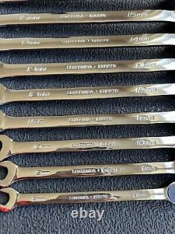 Snap-on tools ratcheting wrench set flank drive plus reversible metric 8-19mm