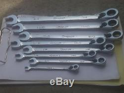 Snap on tools ratcheting wrench set soexr707 flank drive plus new + soexr8 1/4