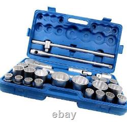 Socket Set 26 Piece Metric 3/4 & 1 Drive Ratchet Socket Set 21mm-65mm