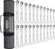 Spurtar 22 Pieces Ratcheting Wrench Set 1/4''-3/4'' & 6-18mm Silver