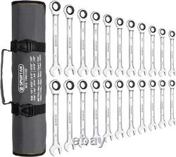 Spurtar 22 Pieces Ratcheting Wrench Set 1/4''-3/4'' & 6-18mm Silver