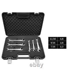 Standard Tubing Ratchet Open End Wrench CR-V Inch SAE Spanner Repair Hand Tool