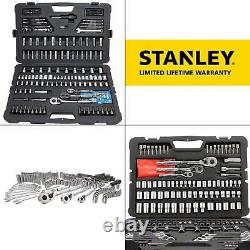 Stanley Mechanics Tool Box Set Kit 145 Piece Wrench Drive Sockets Car Auto Home