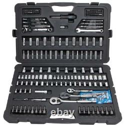 Stanley Mechanics Tool Box Set Kit 145 Piece Wrench Drive Sockets Car Auto Home