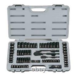 Stanley Metric SAE Mechanics Tool Set Ratchet Socket Drive Laser Etched 69 Pcs