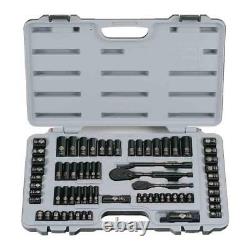 Stanley Socket Set Kit 69-Piece Ratchet Tool Laser-Etched Black Chrome NEW