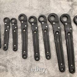 Stride Military Issue Flare Nut Line Ratcheting Wrench 11 Pc Set 3/8 to 1