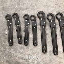 Stride Military Issue Flare Nut Line Ratcheting Wrench 11 Pc Set 3/8 to 1