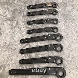 Stride Military Issue Flare Nut Line Ratcheting Wrench 11 Pc Set 3/8 to 1