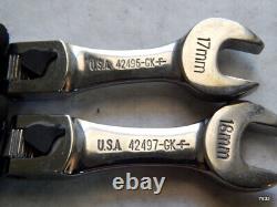 Stubby Locking Flex Head Ratcheting Wrench Set Metric Craftsman 42491-42497