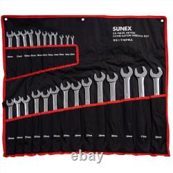 Sunex Tools 9917MPRA 25 Pcs Metric Full Polished V-Groove Combination Wrench Set