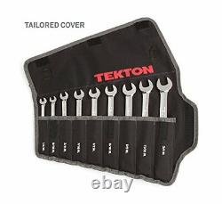 TEKTON Flex Ratcheting Combination Wrench Set 9-Piece 1/4-3/4 in. Pouch W