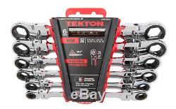 TEKTON WRN76164 6-pc. Flex-Head Ratcheting Box End Wrench Set (8-19 mm)