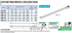 TONE 10-17mm Offset Ratchet Ring Wrench Long Flex Head Set RMA400L 4pc JAPAN