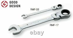 TONE 8-19mm Box End Ratchet Ring Wrench Flex Head Set RMF700 7pc Japan