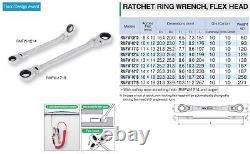 TONE 8-19mm Ratchet Ring Wrench Flex Head Set RMFW500 5pc JAPAN
