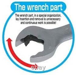 TONE 8-19mm Ratchet Ring Wrench Ratcheting Spanner Flex Head Set RMFQ700 New JP
