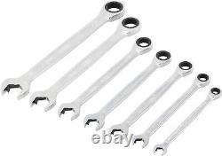TONE 8-19mm Ratchet Ring Wrench Ratcheting Spanner Head Set RMQ700 New Japan