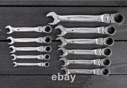 TONE 8-21mm Ratchet Ring Wrench Ratcheting Spanner Flex Head Set RMFQ110 Japan