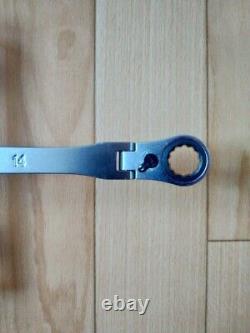 TONE Offset Ratchet Ring Wrench Long Flex Head Set 10-17mm RMA400L black 4pcs