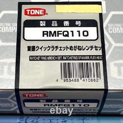 TONE RMFQ110 8-21mm Ratchet Ring Wrench Ratcheting Spanner Flex Head Set New JP