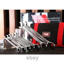 TONE RMFQ700 Quick Ratchet Box Set of 7 Flexible Ring Wrenches & Black Bag