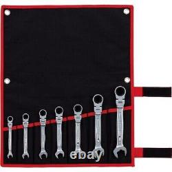 TONE RMFQ700 Quick Ratchet Box Set of 7 Flexible Ring Wrenches F/S from Japan