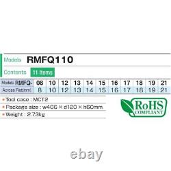 TONE Set RMFQ110 Swing Quick Ratchet Box Wrench Set 11 Pieces from japan new