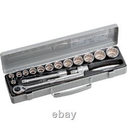 TONE Socket Wrench Set 12.7mm Drive 12-point 10-32mm 17 pieces 760M from JAPAN