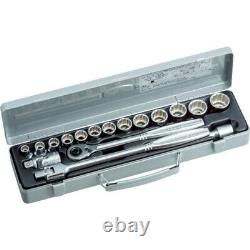 TONE Socket Wrench Set 1/2 Drive 12-point 3/8-1 17 pieces 750 Made in JAPAN