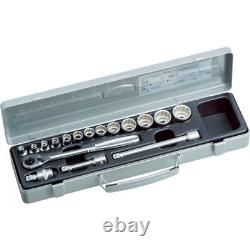 TONE Socket Wrench Set 9.5mm (3/8) Drive 6-point 12-point Set of 17 1570M Japan