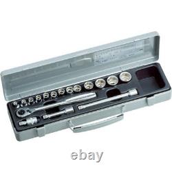 TONE Socket Wrench Set 9.5mm (3/8) Drive 6-point Set of 17 1560MS Made in Japan