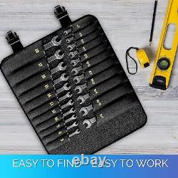 TOOLGUARDS 33pcs Ratcheting Wrench Set Large wrench set metric and standard