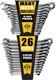 Toolguards Ratcheting Wrench Set 26 Piece With Rack Metric And Inch, Silver